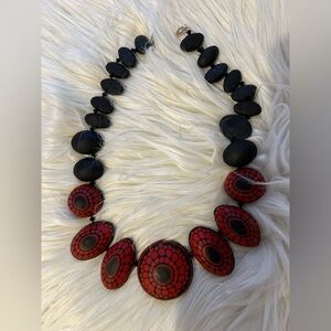 Black and Red Statement Necklace